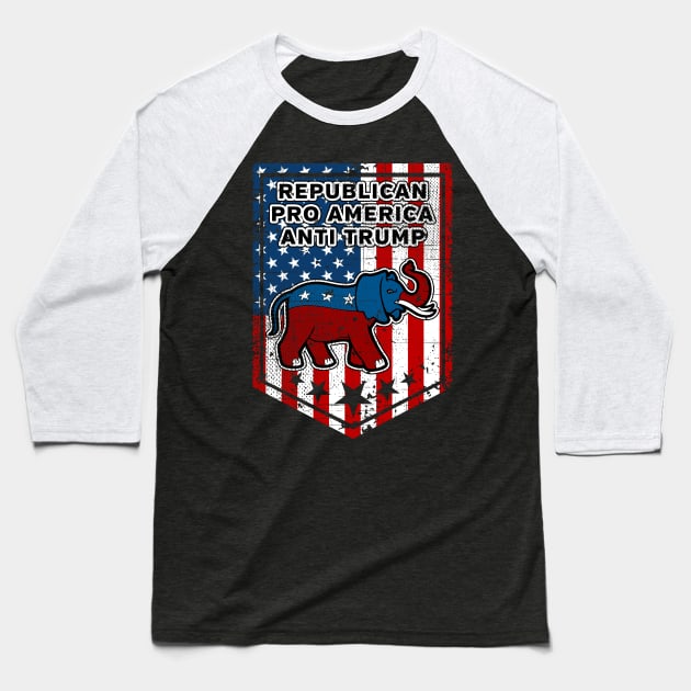 Republican Anti Trump Baseball T-Shirt by RadStar